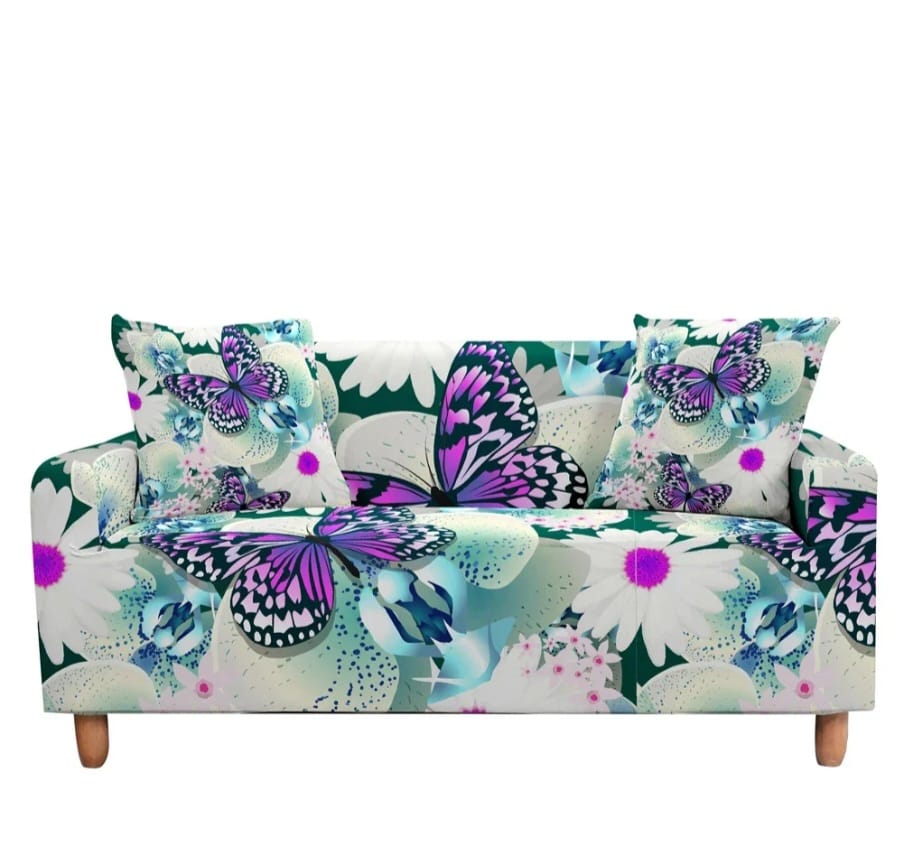 Elastic sofa covers butterfly design, water -repellent