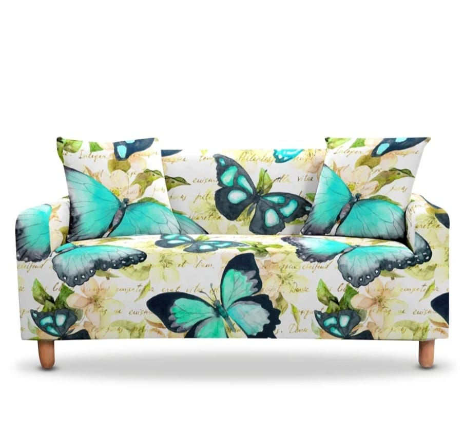 Elastic sofa covers butterfly design, water -repellent