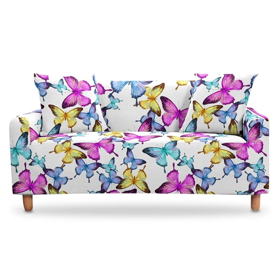 Elastic sofa covers butterfly design, water -repellent