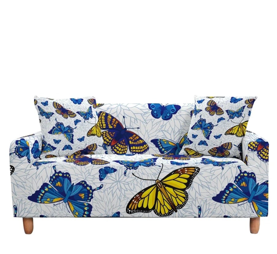 Elastic sofa covers butterfly design, water -repellent
