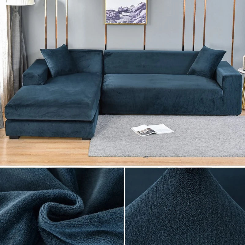 Noble and durable stretch covers in velvet optics, with stain protection, water -repellent