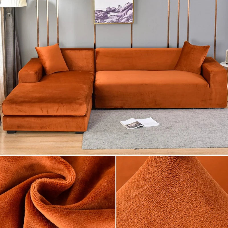 Noble and durable stretch covers in velvet optics, with stain protection, water -repellent
