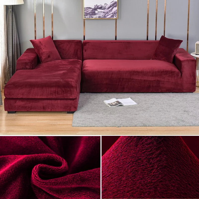 Noble and durable stretch covers in velvet optics, with stain protection, water -repellent