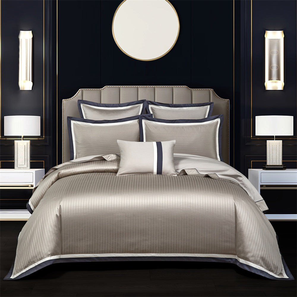 Bianco di biancheria grigio blu di biancheria da letto (cotone egiziano al 100%)