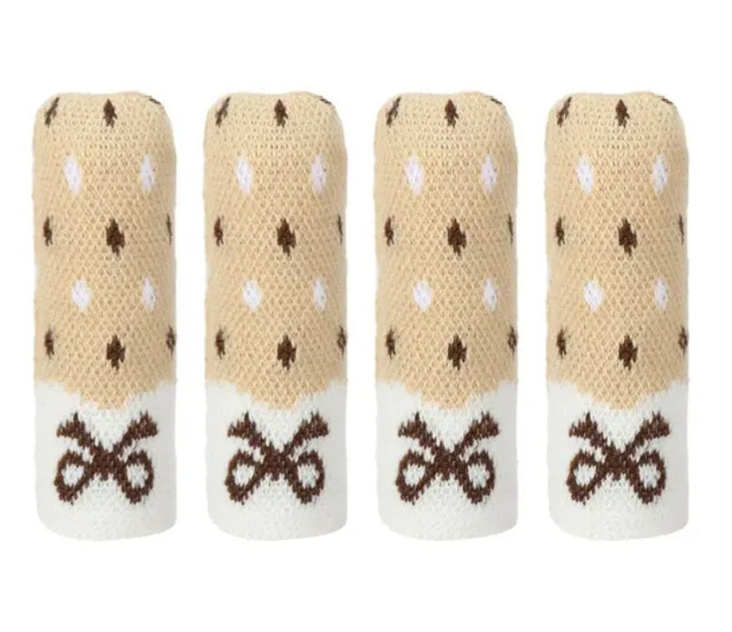 Stuhl und Tischbein Socken Kratzschutz verschiedene Muster 4er Set
