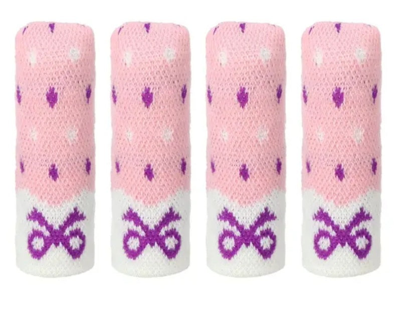 Stuhl und Tischbein Socken Kratzschutz verschiedene Muster 4er Set
