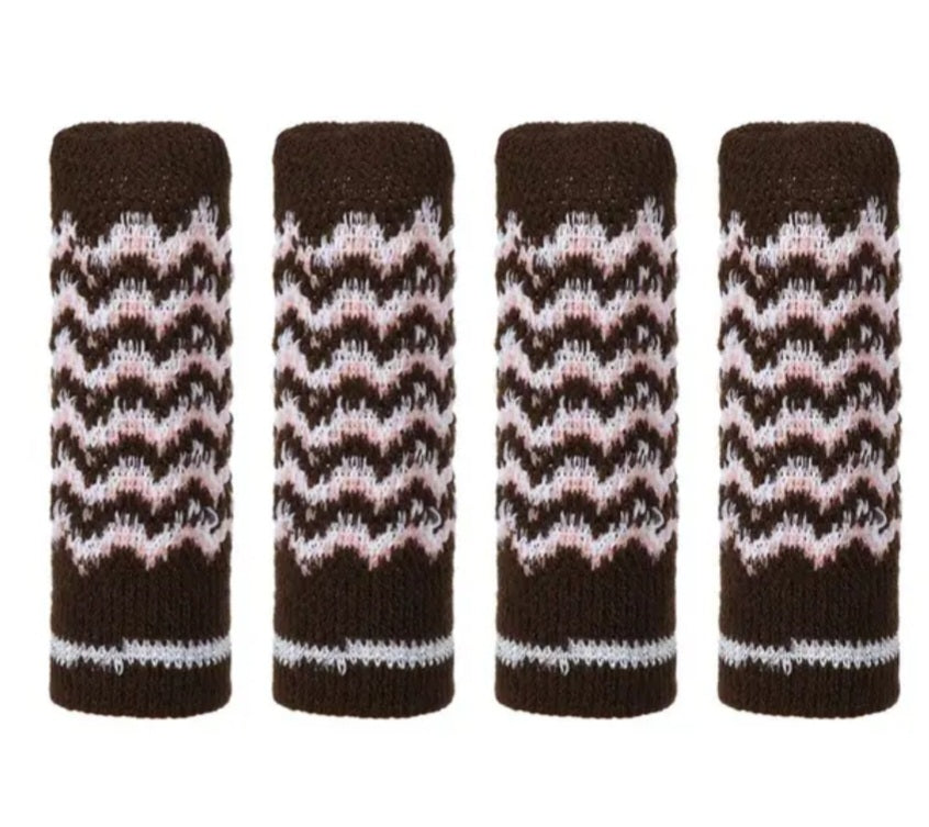 Stuhl und Tischbein Socken Kratzschutz verschiedene Muster 4er Set