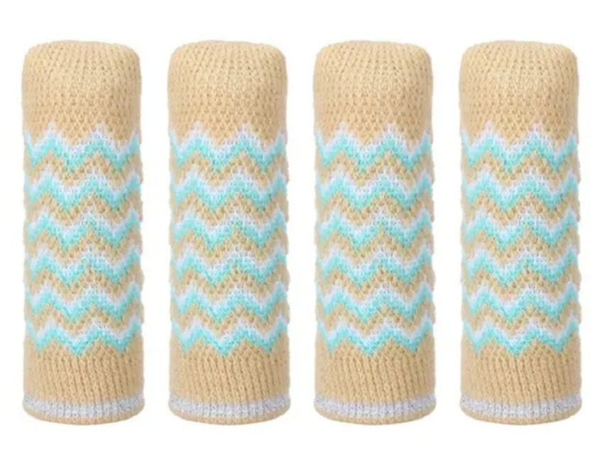 Stuhl und Tischbein Socken Kratzschutz verschiedene Muster 4er Set