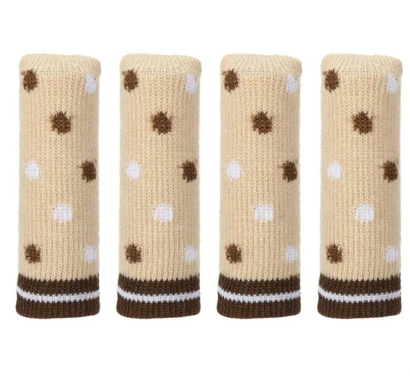 Stuhl und Tischbein Socken Kratzschutz verschiedene Muster 4er Set