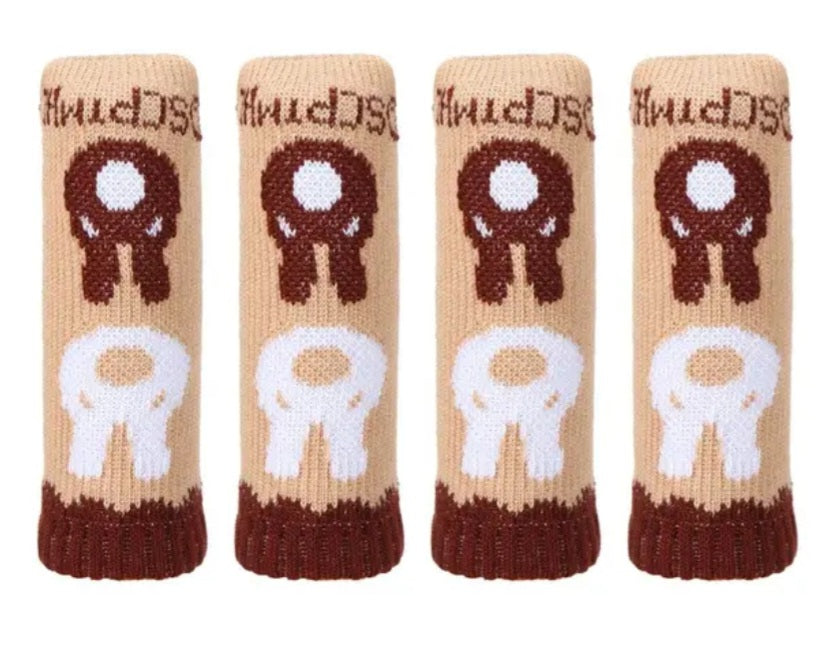 Stuhl und Tischbein Socken Kratzschutz verschiedene Muster 4er Set