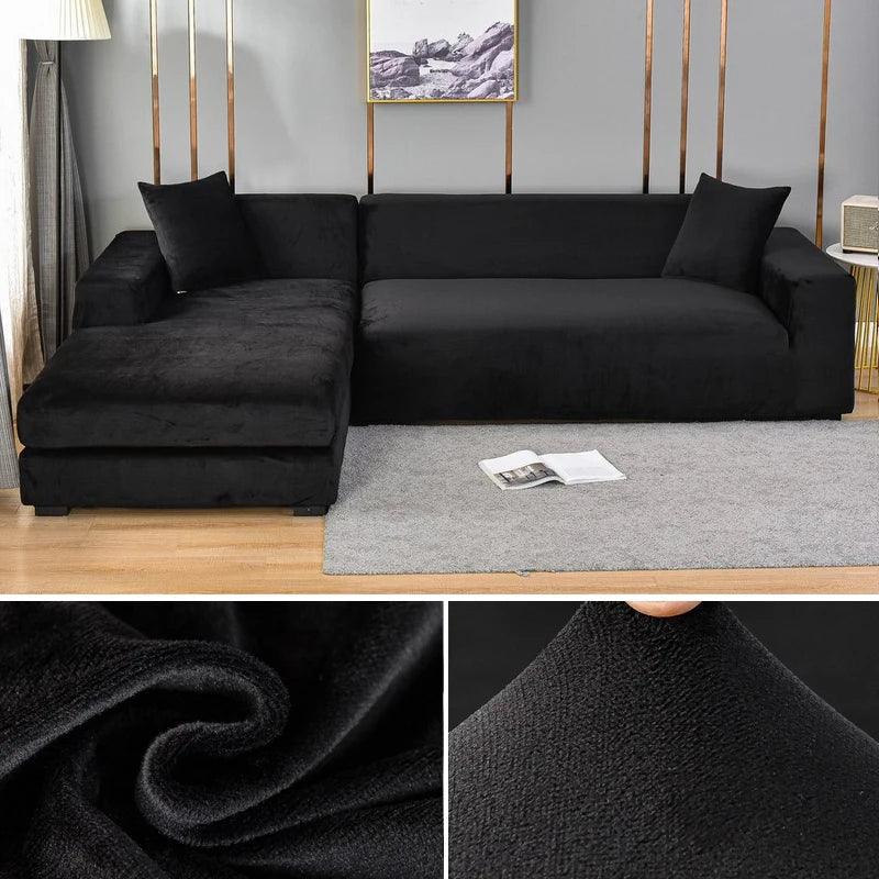 Noble and durable stretch covers in velvet optics, with stain protection, water -repellent