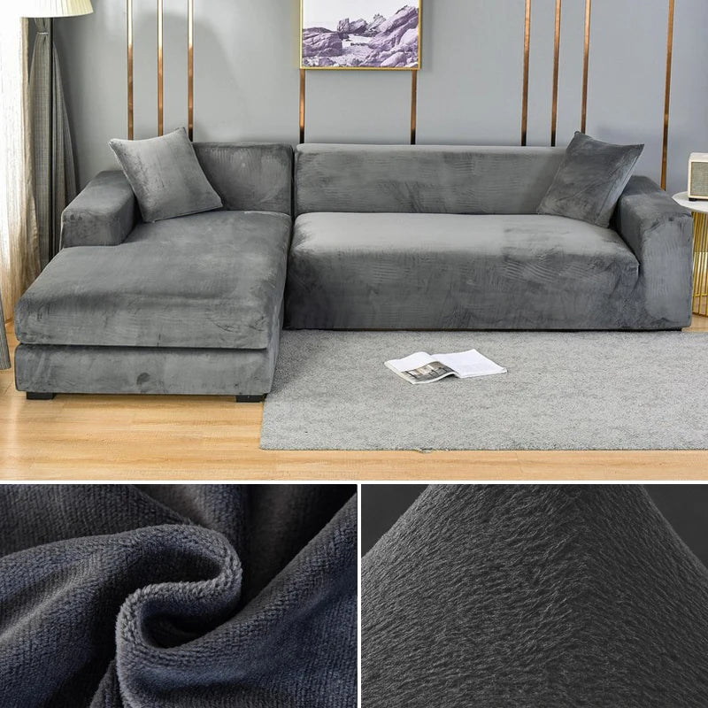 Noble and durable stretch covers in velvet optics, with stain protection, water -repellent