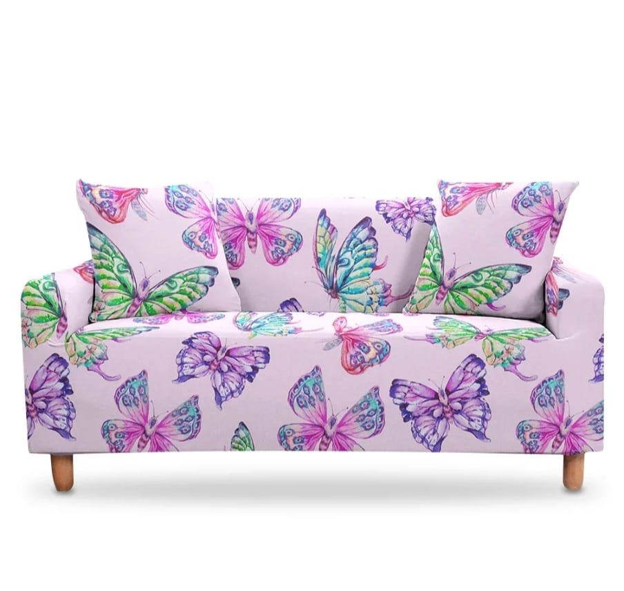 Elastic sofa covers butterfly design, water -repellent