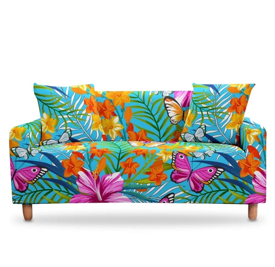 Elastic sofa covers butterfly design, water -repellent