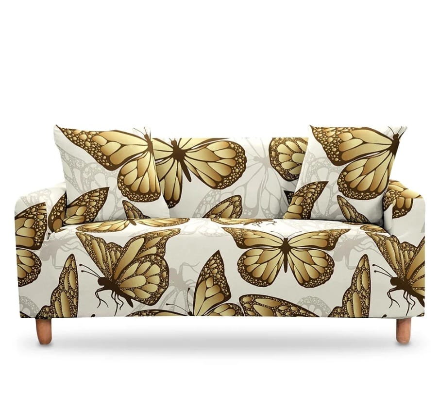Elastic sofa covers butterfly design, water -repellent