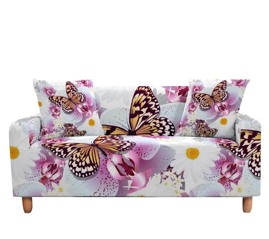 Elastic sofa covers butterfly design, water -repellent