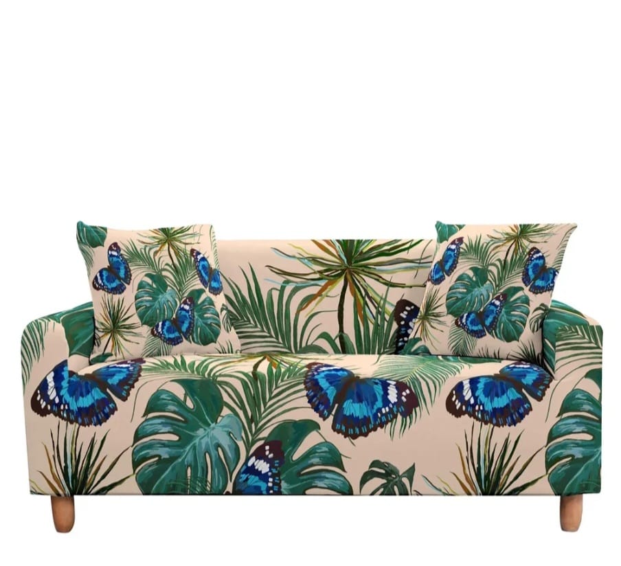 Elastic sofa covers butterfly design, water -repellent