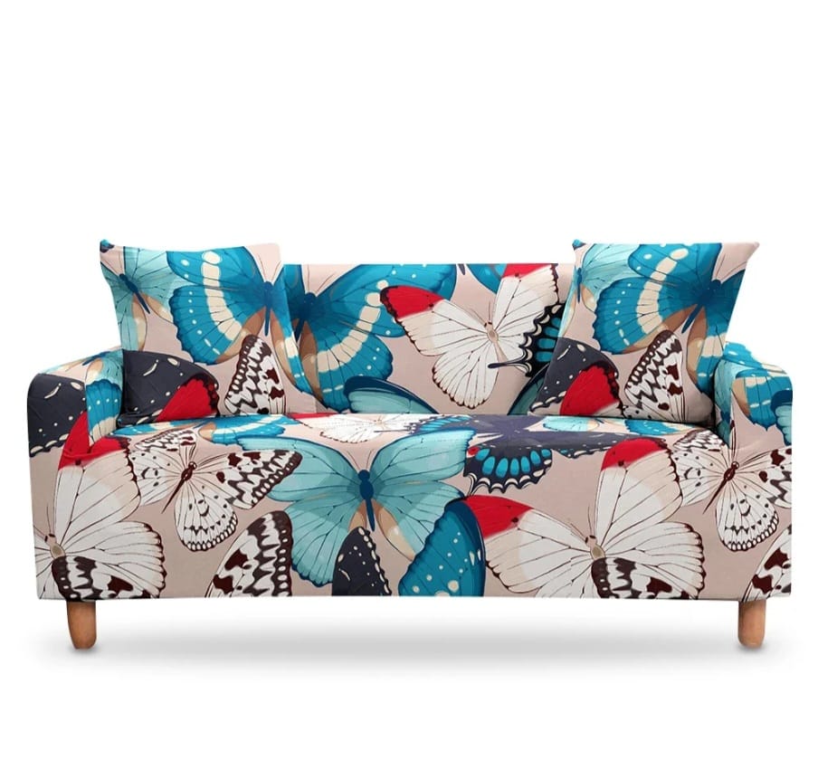 Elastic sofa covers butterfly design, water -repellent