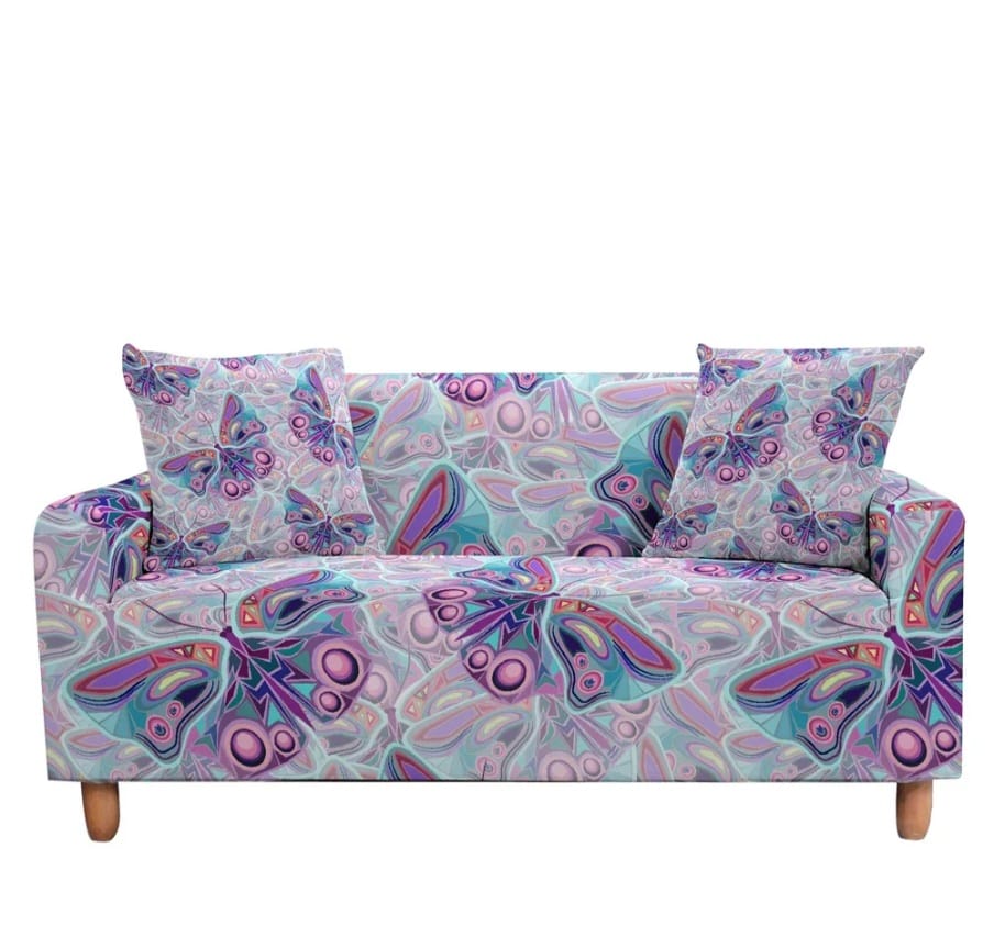 Elastic sofa covers butterfly design, water -repellent