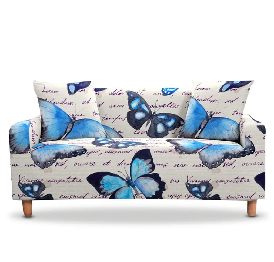 Elastic sofa covers butterfly design, water -repellent