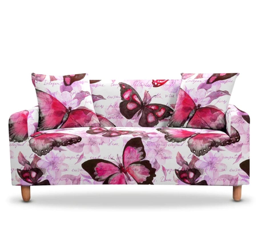 Elastic sofa covers butterfly design, water -repellent