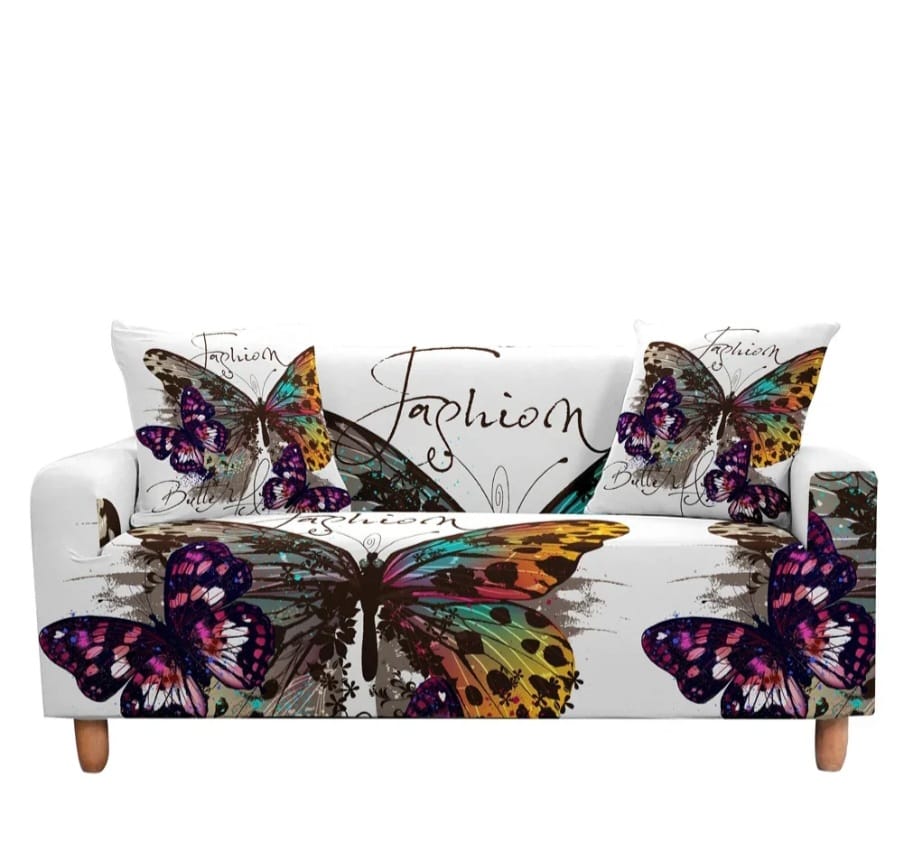 Elastic sofa covers butterfly design, water -repellent