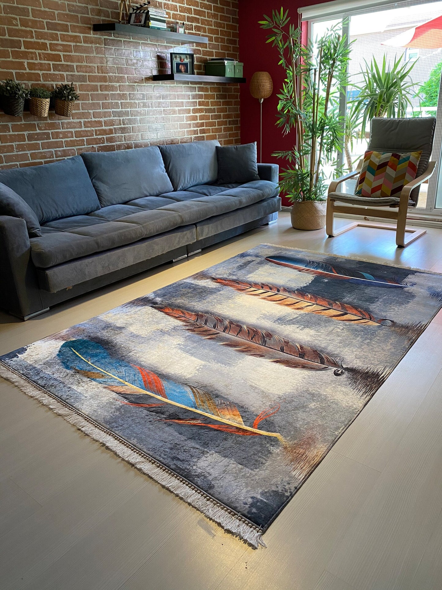 Tapis le design à trois ressorts soigneusement tricoté