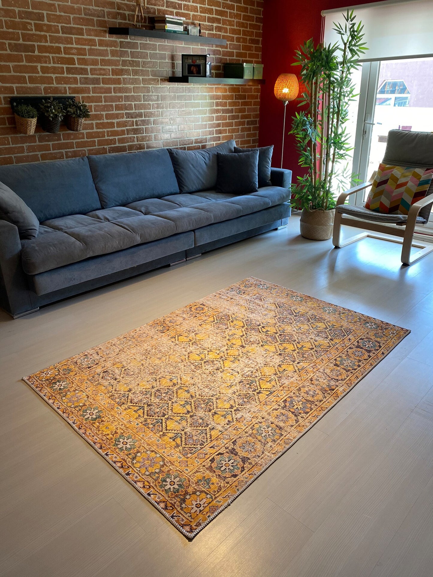 Carpet oriental pattern design carefully knitted