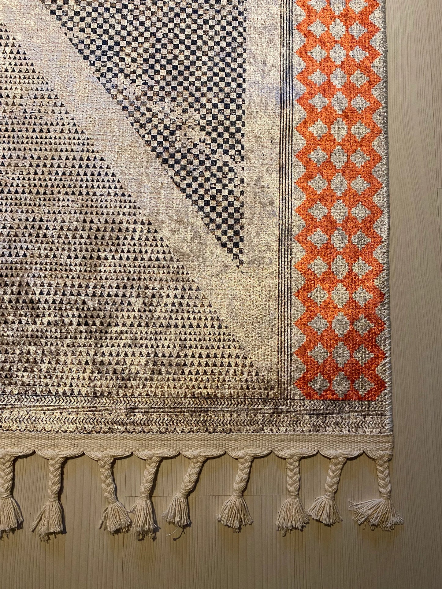 Carpet modern orange gray design carefully knitted