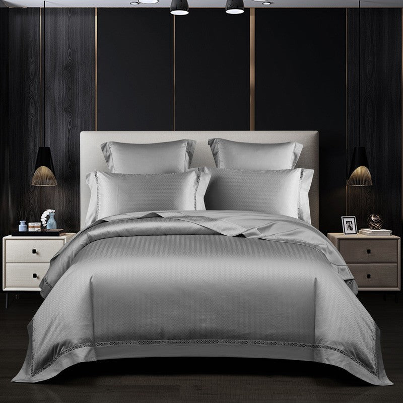 4 set gloss grigio (cotone egiziano al 100%)