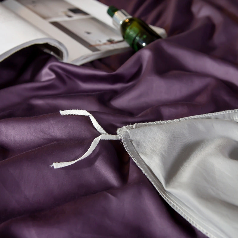 Bed linen violet / gray gloss (100% Egyptian cotton)