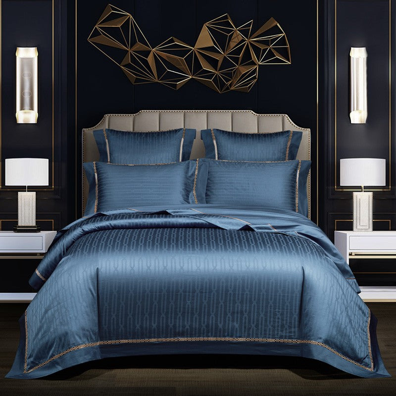Bed linen blue gloss (100% Egyptian cotton)