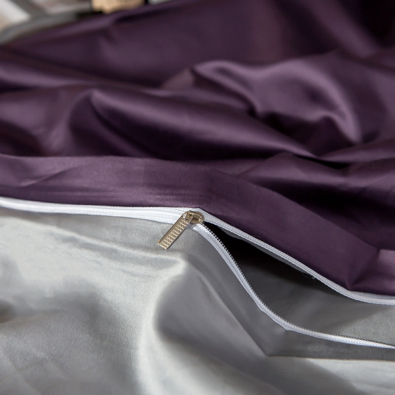 Bed linen violet / gray gloss (100% Egyptian cotton)