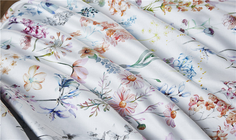 Bed linen flowers and plants violet (100% Egyptian cotton)