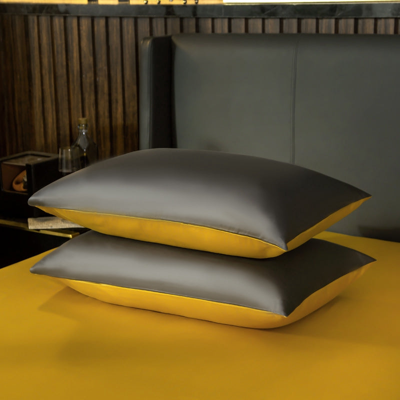 Bed linen gray / yellow shine (100% Egyptian cotton)