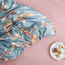 Load image into Gallery viewer, 4 Set parrot with flower blue (100% Egyptian cotton)
