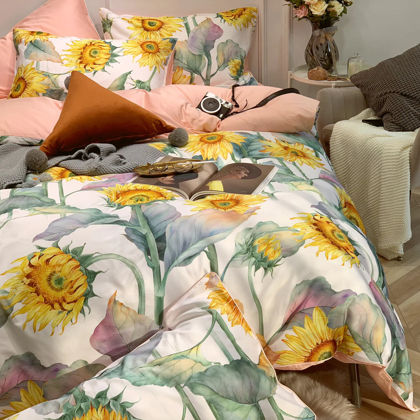Bed linen sunflowers (100% Egyptian cotton)