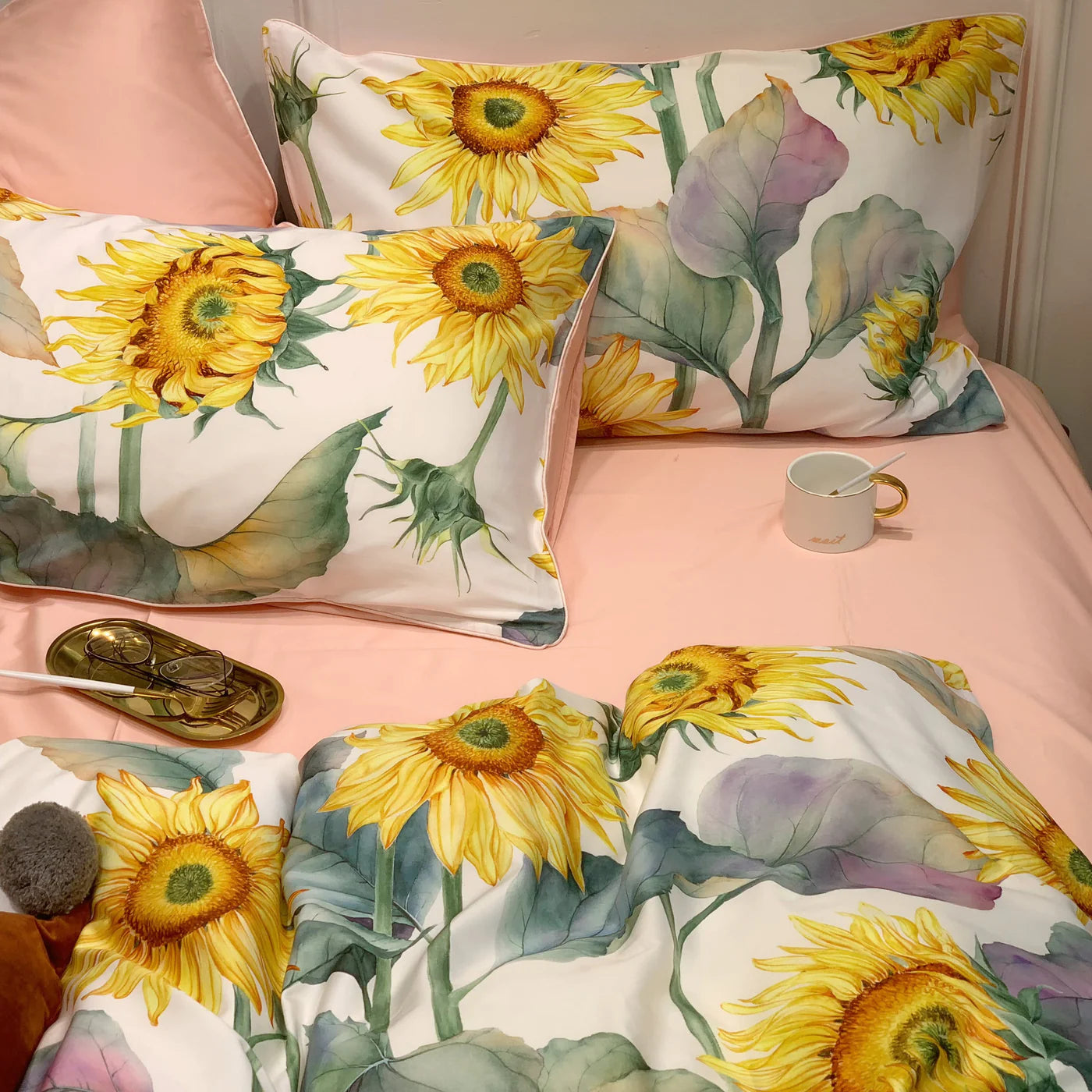 Bed linen sunflowers (100% Egyptian cotton)