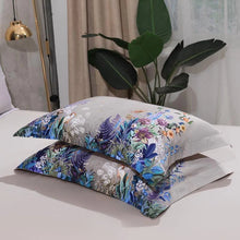 Load image into Gallery viewer, 4 Set violet and blue plants and wildlife (100% Egyptian cotton)
