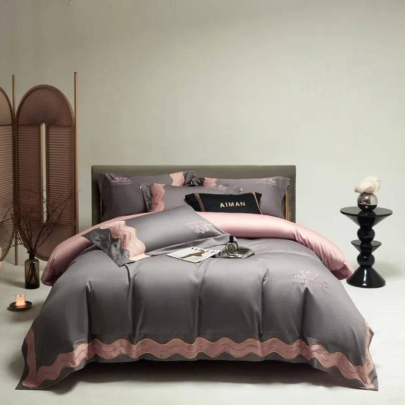 LINO PFAUENfeathers e fiori a letto (cotone egiziano al 100%)