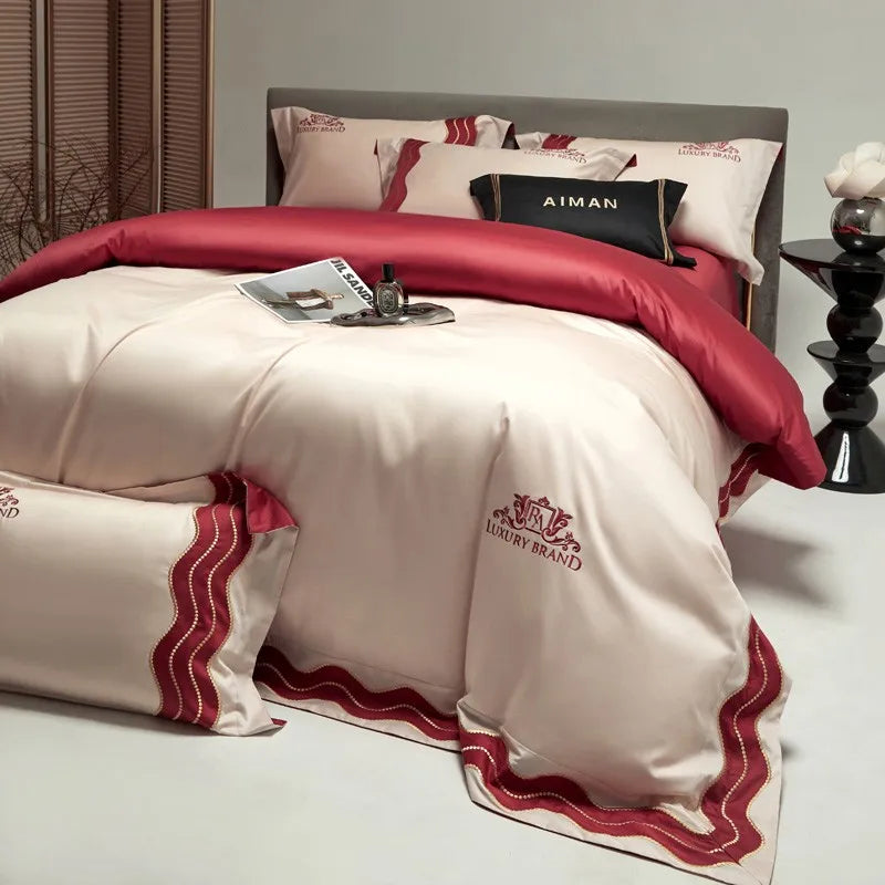 LINO PFAUENfeathers e fiori a letto (cotone egiziano al 100%)