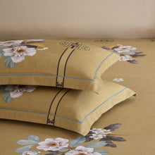 Load image into Gallery viewer, 4 Set flowers on gold beige (100% Egyptian cotton)
