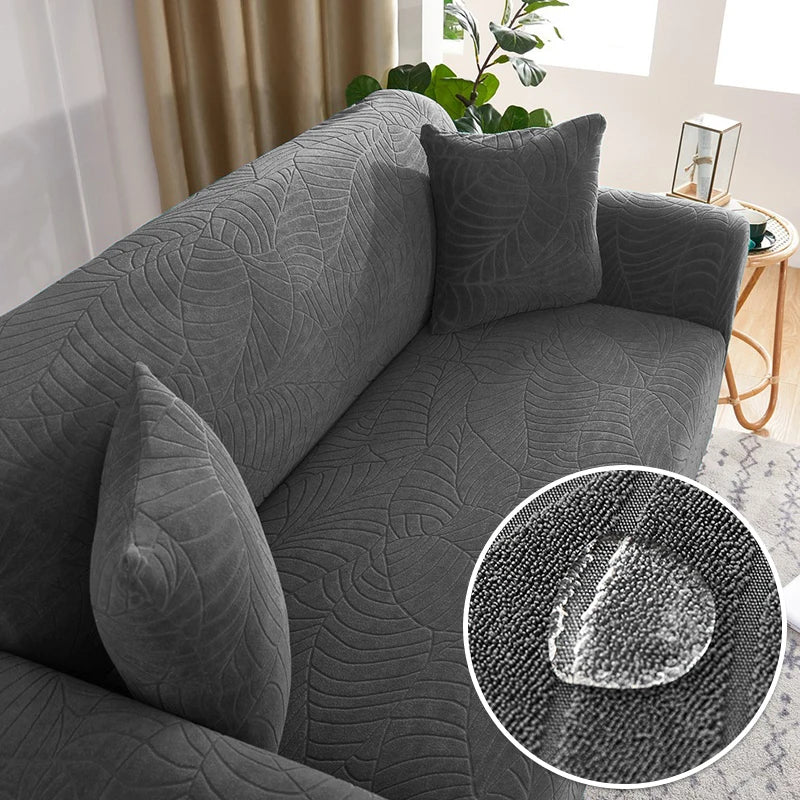 NEW - Elastic sofa covers MATT interwoven leaves - NEW
