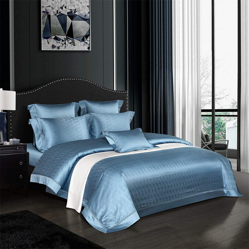Bed linen shine light blue (100% Egyptian cotton)