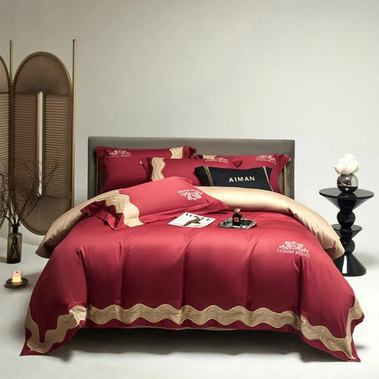 LINO PFAUENfeathers e fiori a letto (cotone egiziano al 100%)