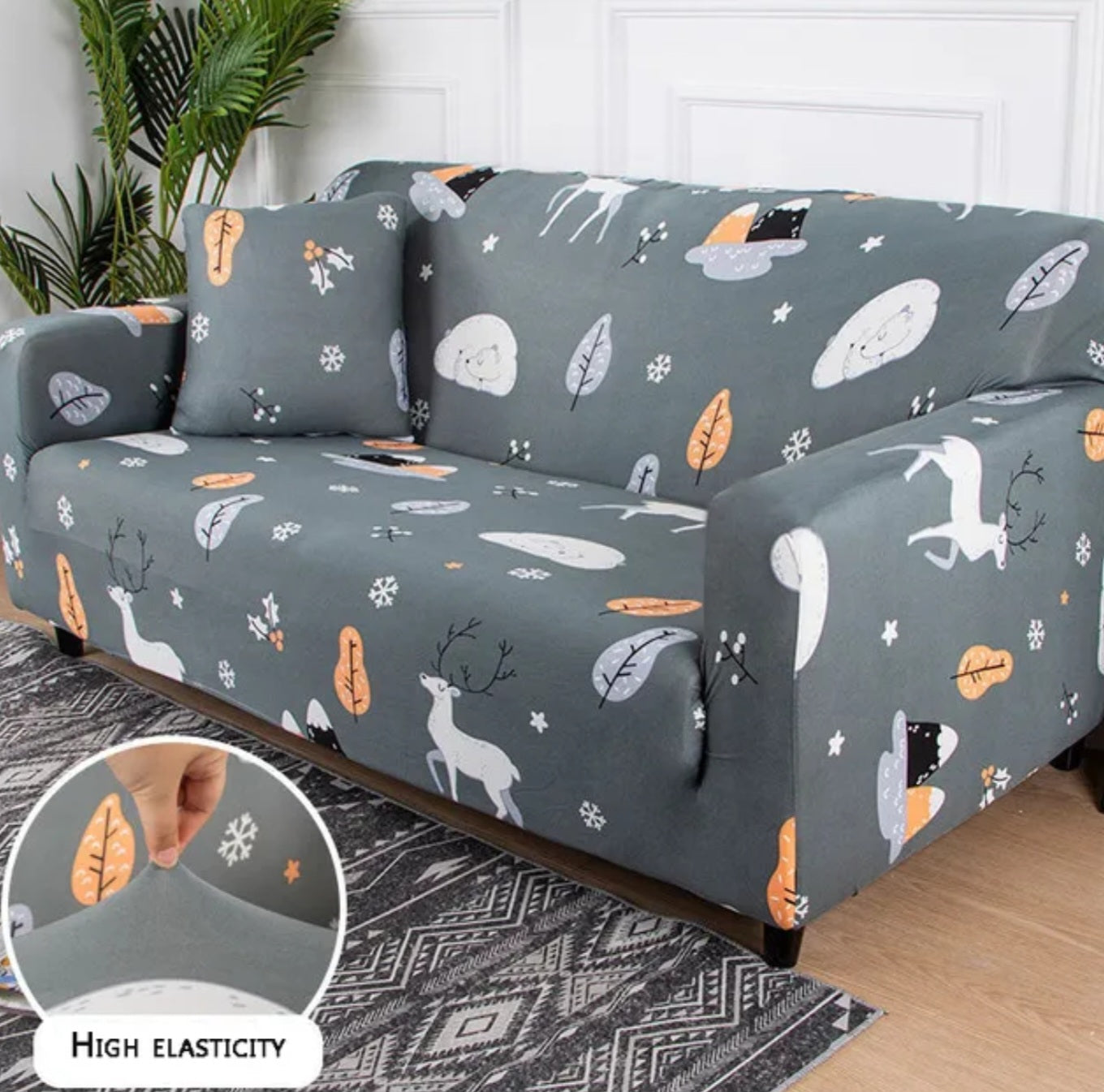 Elastic sofa covers smooth surface, water-repellent various patterns