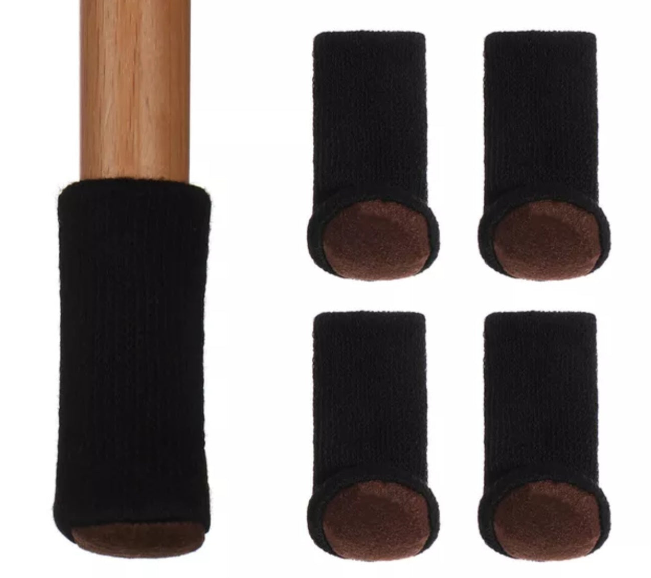Chair and table leg socks scratch protection plain colour set of 4