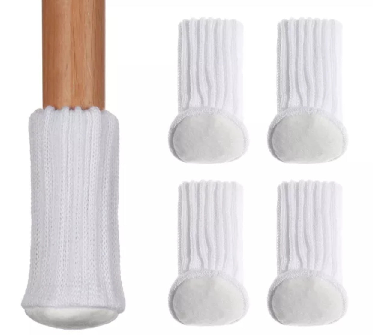 Chair and table leg socks scratch protection plain colour set of 4