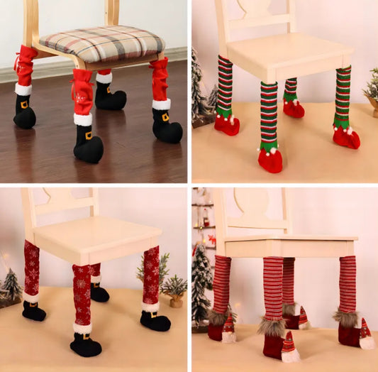 Calzini antigraffio per sedie e gambe del tavolo, set natalizio da 4