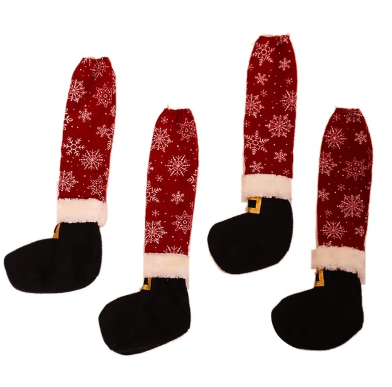 Chair and table leg socks scratch protection Christmas set of 4